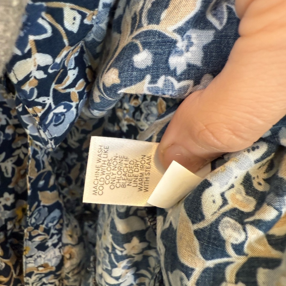 J. Jill Blue and Tan Floral Midi Dress - Picture 5 of 7